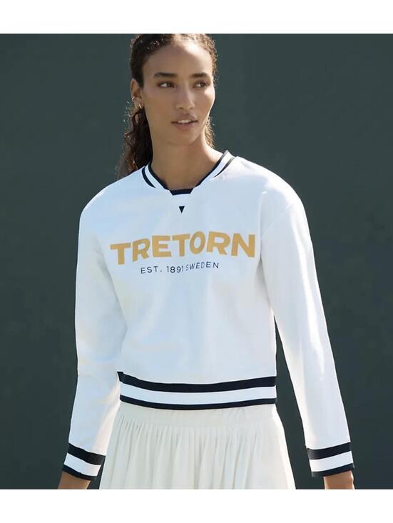 Tretorn Other - NWT Tretorn Anthropologie Logo Women's White Yellow & Blue Sweatshirt Medium